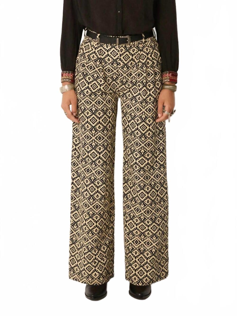 NEW MAISON HOTEL women's ruby tuesday pants in ikat vanilla ice